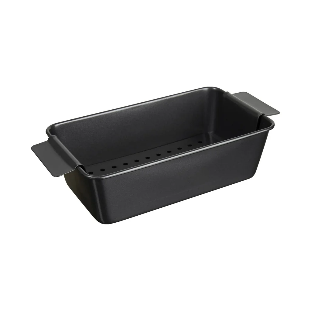 Hackbraten-Form "Profi", mit Fettauffangfunktion, Schwarz, 25 x 14,5 x 7,5 cm