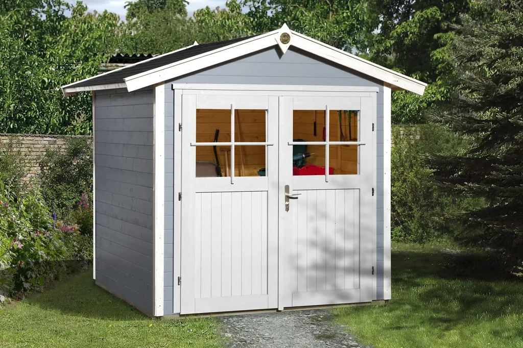 Blockbohlenhaus "Classic Color" (DT), Gr. 1, 21 mm, grau