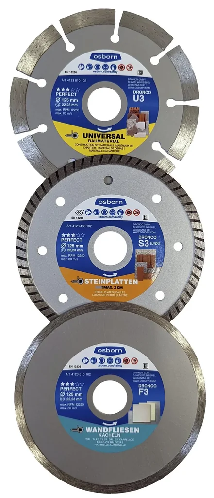 Diamant-Trennscheiben-Set, 3-teilig