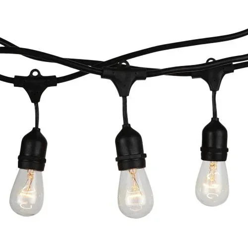 VT-713 Wasserdichtes Kabel E27 komplett mit 15 Armaturen - Prick-Kabel - Partybeleuchtung - E27 - 15 Meter - anschließba