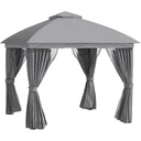 Pavillon mit Sonnensegel Aluminium 3 m x 3 m