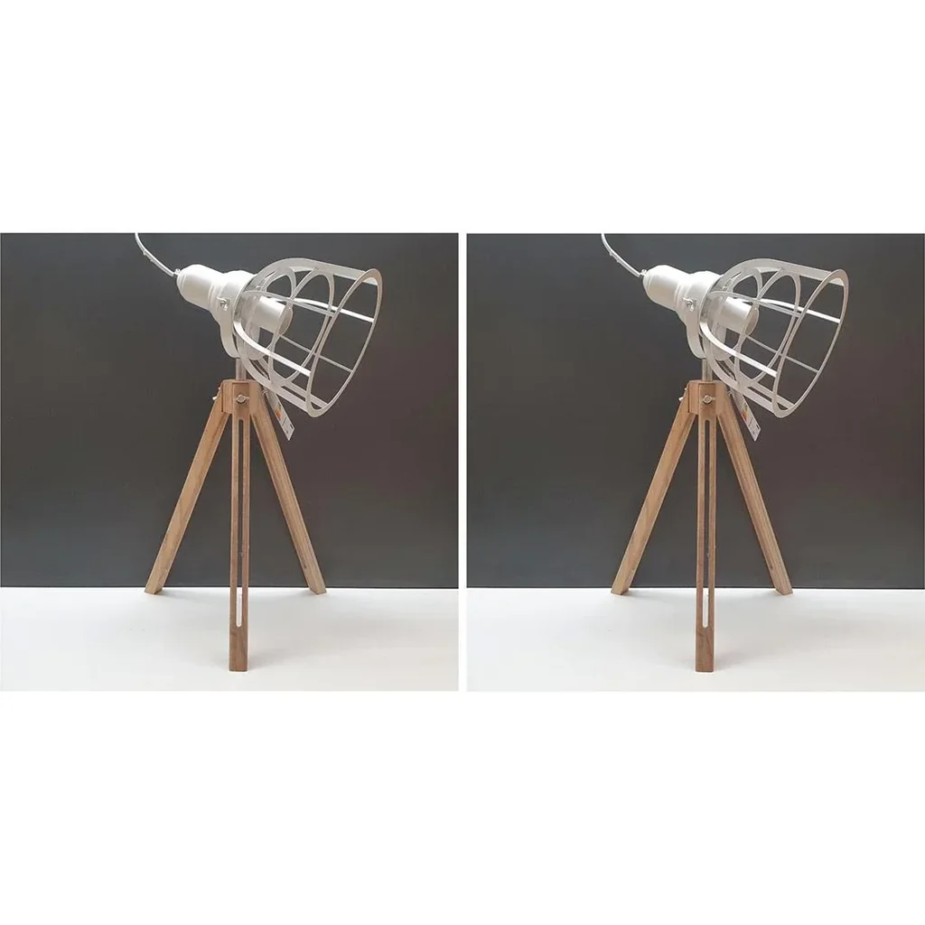 Excellent Houseware Lampe SET von 2 Metall mit Holz 17x50cm