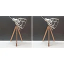 Excellent Houseware Lampe SET von 2 Metall mit Holz 17x50cm