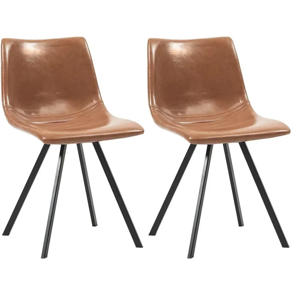 Esszimmerstühle 2-Sitzer Kunstleder cognac-farbig