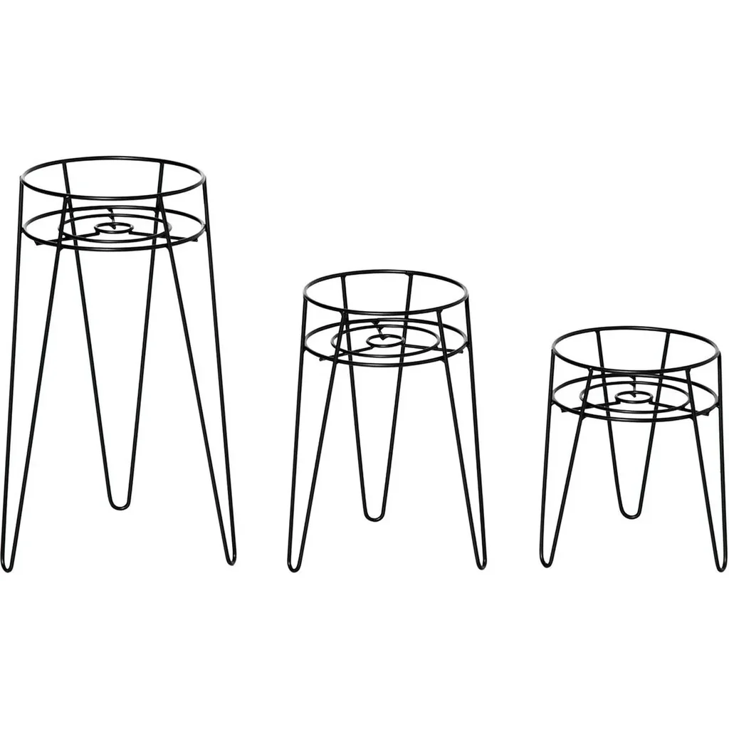 Blumenständer 3er Set aus Metall Pflanzenständer Set Blumenhocker Blumentopfhalter Pflanzenhocker für Blumentopf bis Ø16