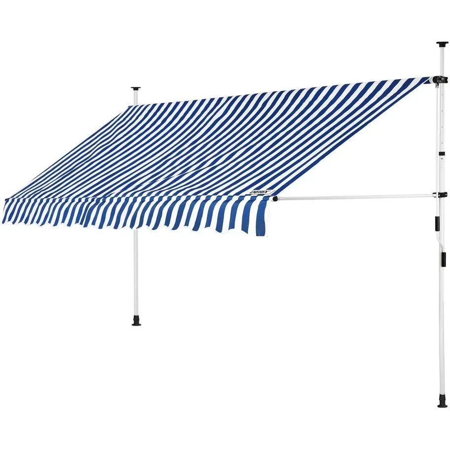 Klemmmarkise blau/weiß 350cm