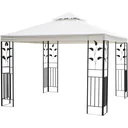 Gartenpavillon mit Blatt-Design Pavillon 2,95 x 2,95 m stahlrahmen Doppeldach atmungsaktiv Partyzelt Festzelt Polyester
