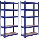 FSH Regalset MP 148 - 150x75x30 - Max 130 kg pro Regal - Blau - 2 Stück
