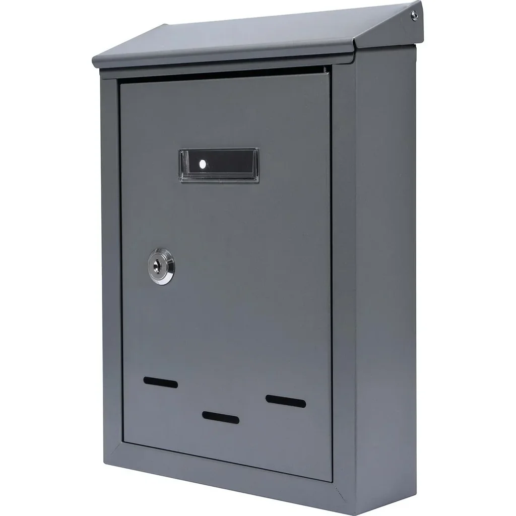 NL Briefkasten mit 2 Tasten - graphit - 285x200x60 mm