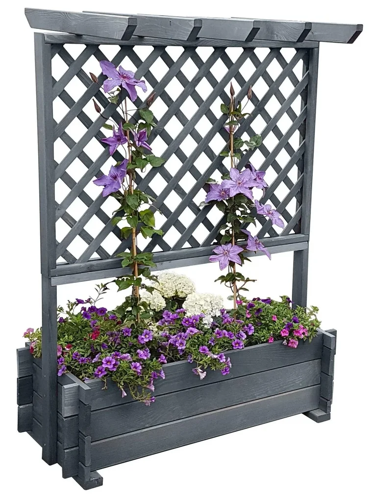 Rankkasten mit Pergola klein, grau