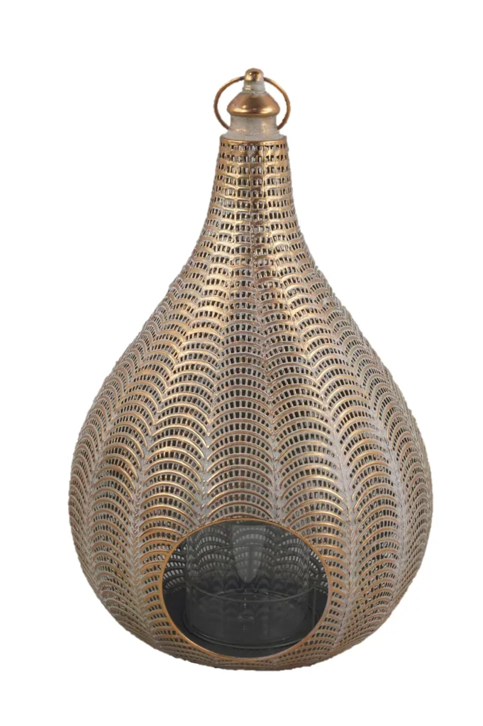 Laterne Oriental aus Metall in Gold