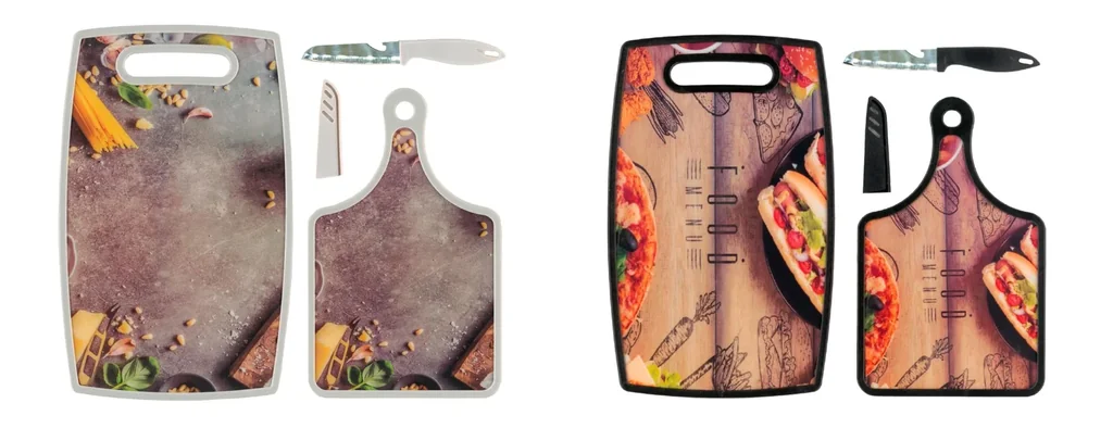 Schneidebretter mit Messer im Pasta Design, 2er Set