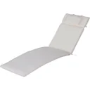 Liegenauflage Liegenpolster Gartenliege mit Kopfkissen abnehmbar Bezug Cremeweiß 198 x 53 x 5 cm