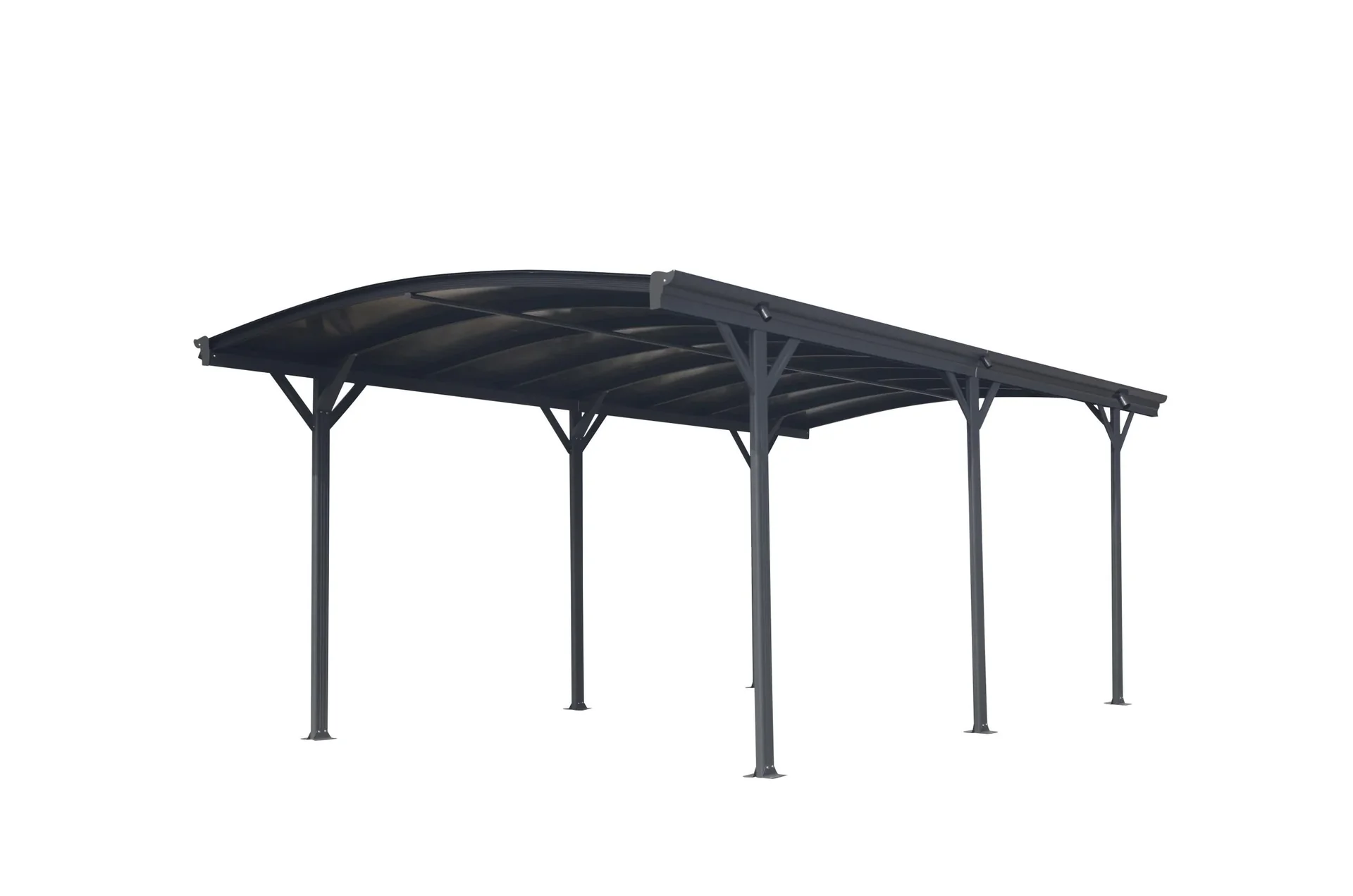 Westmann Aluminium Rundbogen Carport und Überdachung anthrazit, 505x300x220 cm