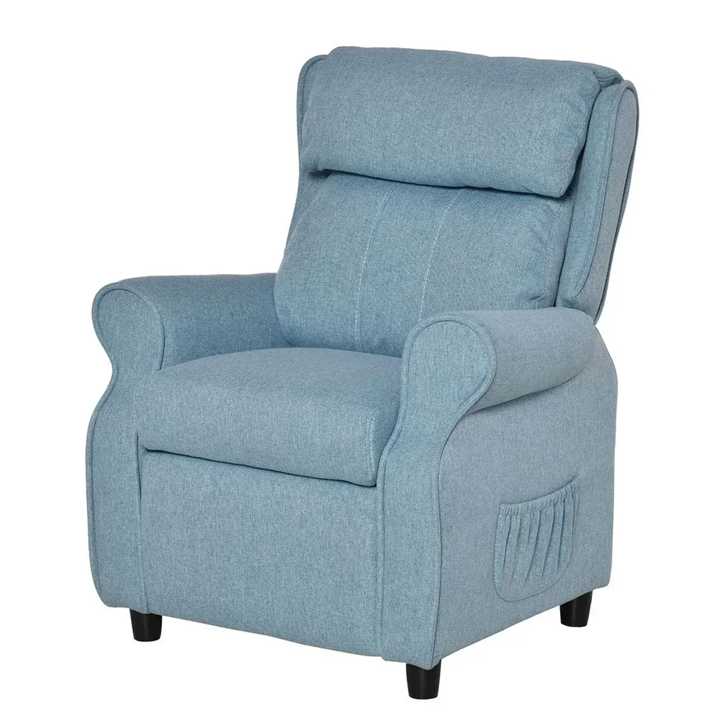 Kindersofa Kindercouch Kindersessel Stuhl Liegesofa verstellbar mit Fußstütze für 3-8 Jahre Jungen und Mädchen Blau 58x5
