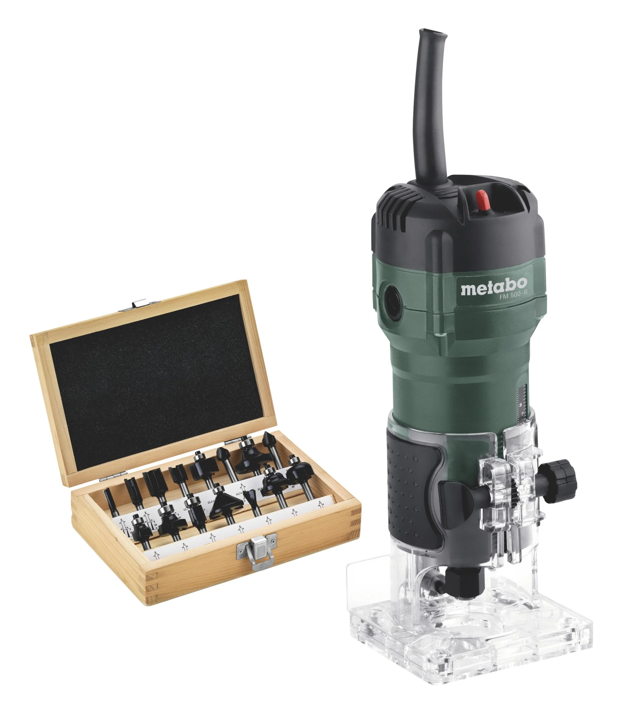 Kantenfräse-Set 500 Watt FM 500-6 mit Fräsersortiment 15-teilig