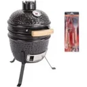 Kamado Mini Grill - Bbq Collection Barbecue Set 3-teilig Edelstahl mit Eichenholzgriff