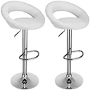 2er-Barhockerset mit Metallrahmen - weiß