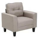 Schlafsessel Schlafsofa Sofabett Einzelsofa mit Rückenlehne Leinenstoff Schaumstoff Gummiholz Schwarz+Beige 90 x 72 x 91