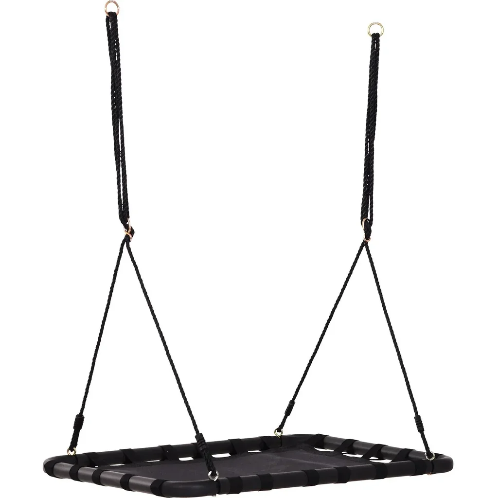 Nestschaukel Kinderschaukel Outdoor Schaukel Gartenschaukel bis 100 kg belastbar Schwarz 100 x 76 x 4 cm