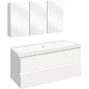 Concept Badezimmermöbel met Spiegelschrank 100cm - Weiss/Weiss
