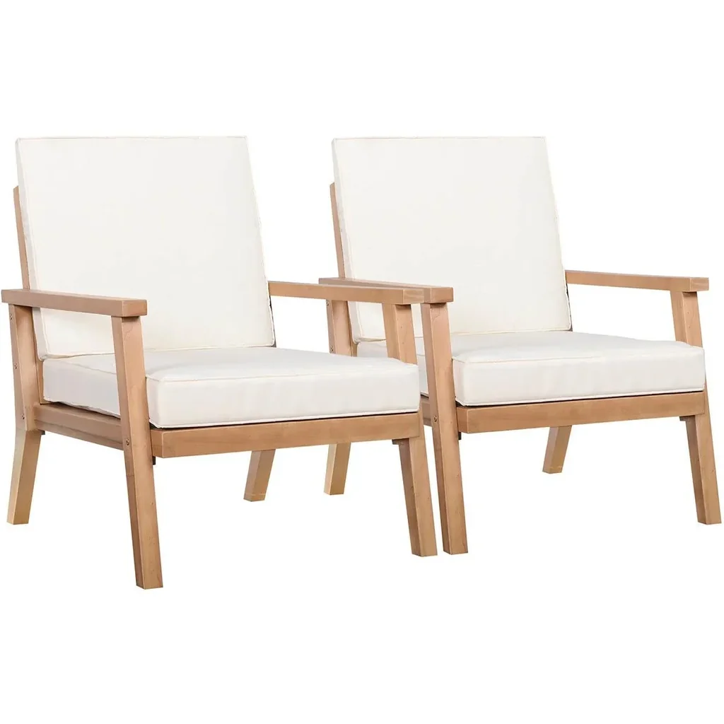 Gartenstuhl Set 2 Stück braun/beige 66 x 77,5 x 74,5 cm