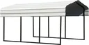 Stahlcarport und Autogarage Venedig grau/schwarz, 465x305x250 cm