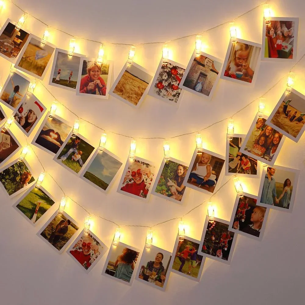 Lichterkette für Bild 5,2m mit 42 Clips und Fernbedienung