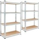 2 Stück Metallregal mit 4 Fachböden - 700kg Kapazität - (HxBxT) 160x90x40 cm - 175kg pro Fachboden