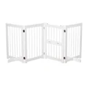 Hunde Absperrgitter Türschutzgitter Schutzgitter Konfigurationsgitter klappbar mit 4 Stücke Kiefernholz Weiß 215 x 38 x
