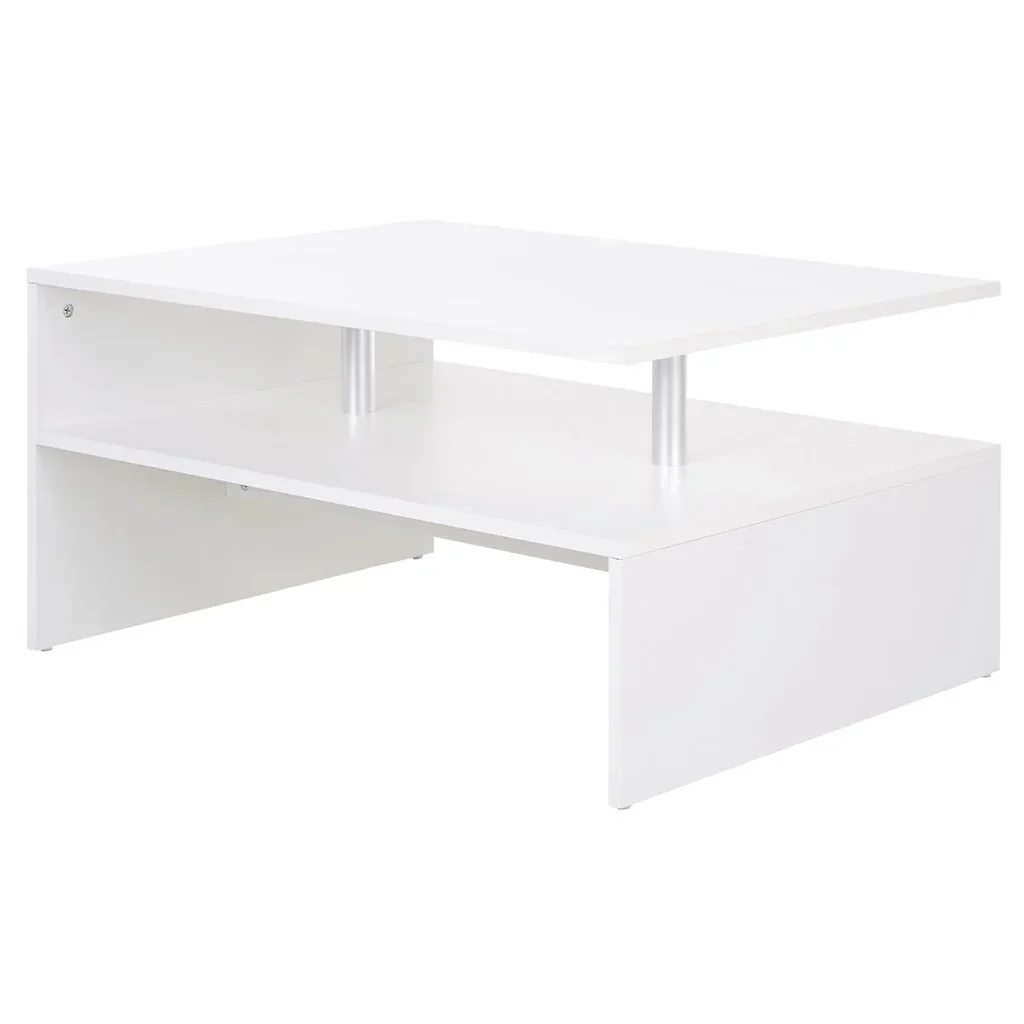 Beistelltisch Couchtisch moderner Kaffeetisch stabiler Teetisch Wohnzimmertisch mit praktischer Ablage, E1 Spanplatte, A
