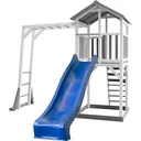 Beach Tower Spielturm mit Klettergerüst - Blaue Rutsche