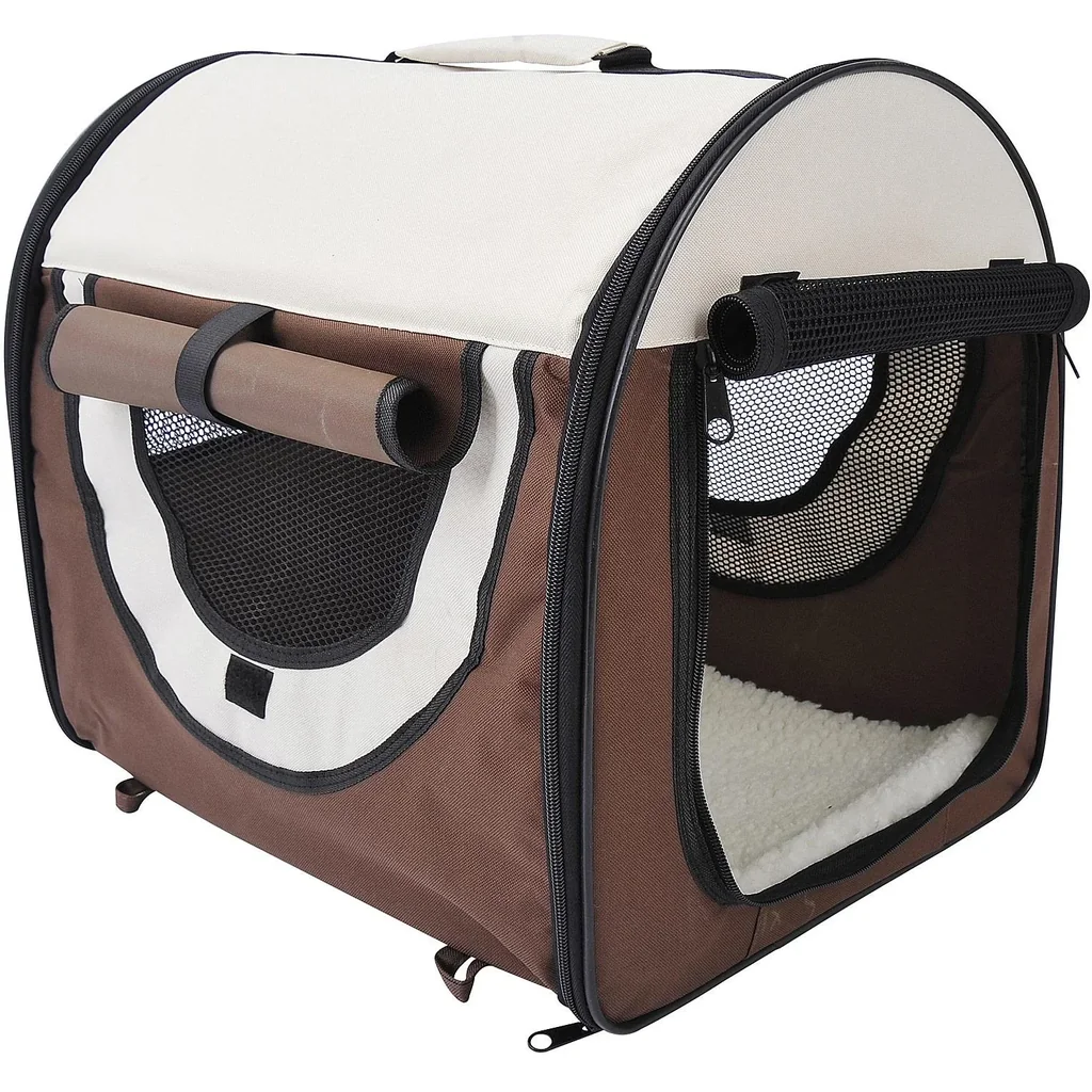 Hundetransportbox, faltbar, Größe S - 46x36x41 cm, kaffeebraun-creme