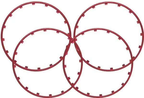 Rim Ringz Felgenring, 16 Zoll, Farbe rot