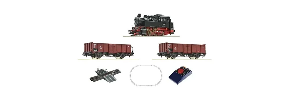Analog Start Set: Dampflokomotive Baureihe 80 mit einem Güterzug der Deutschen Bundesbahn