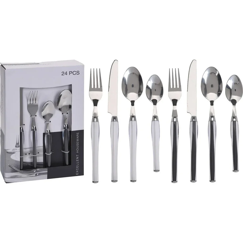 NL Besteckset - 24 Teile - Schwarz