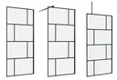 Duschwand in modernem Design 90 x 195 cm - Glasdusche mit matt schwarzen Wandprofil