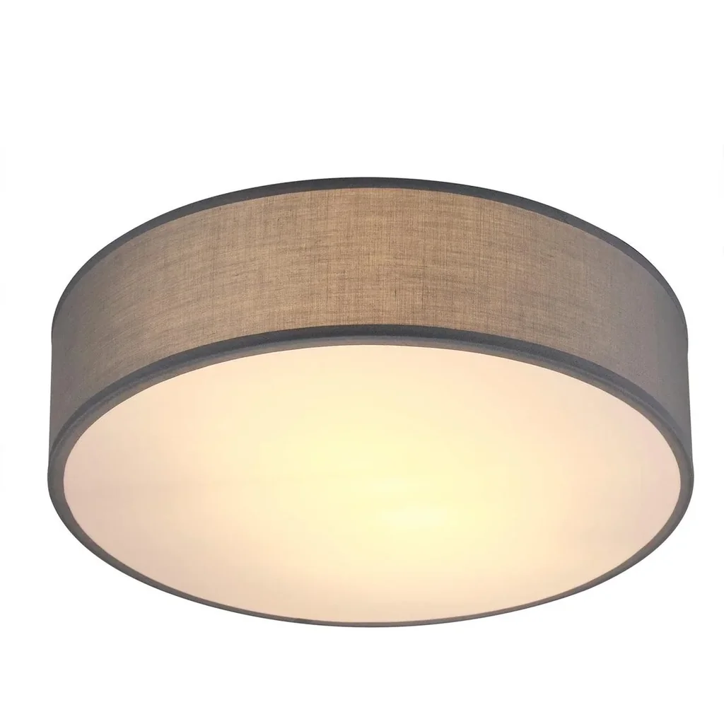 Deckenleuchte - Grau - Stoff - Ø38cm