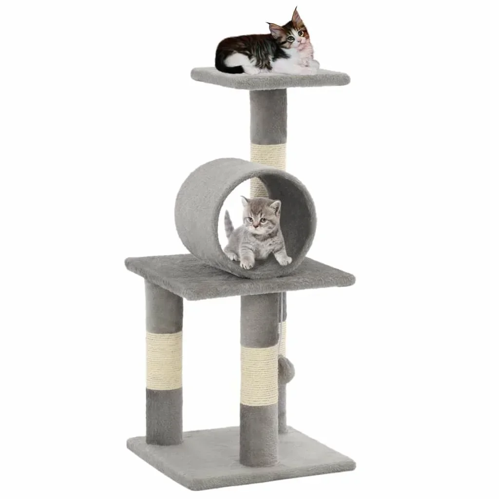Sisal-Kratzbaum für Katzen 65 cm grau