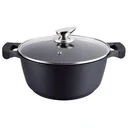 Kasserolle - mit Glasdeckel - 24 cm - Schwarz