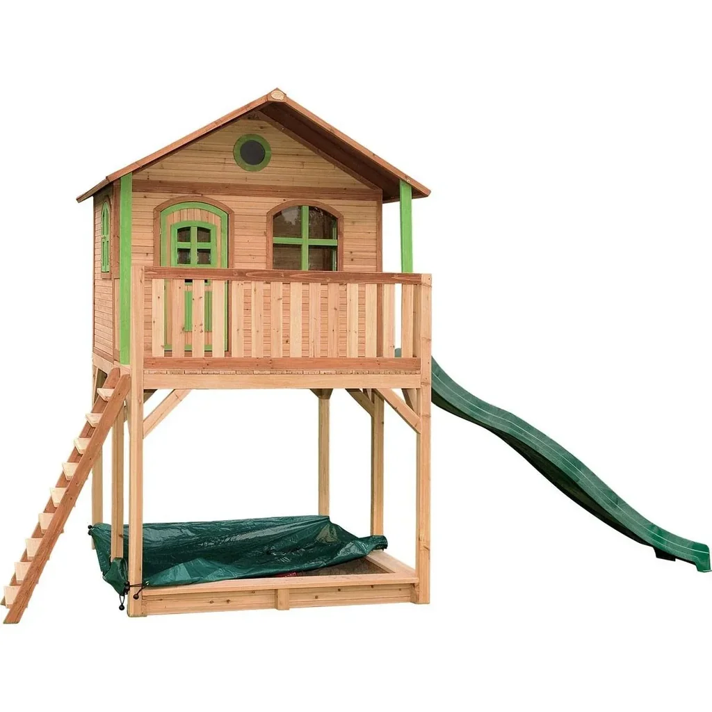 Andy Spielhaus Braun/Grün - Grüne Rutsche