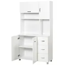 Küchenschrank Aufbewahrungsschrank Sideboard mit 3 Schubladen Hochschrank mit verstellbaren Ablagen Kommode Weiß 100x 39
