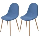 Esszimmerstühle 2 Stück Stoff blau