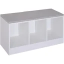 Schuhbank mit Sitzkissen Schuhschrank Schuhregal Lowboard Garderobe Flur Diele Holz Weiß 89,6 x 35,6 x 47 cm