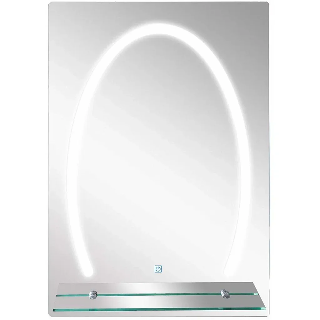 kleankin® LED Badspiegel Badezimmerspiegel Glas-Ablage 30W 70x50cm