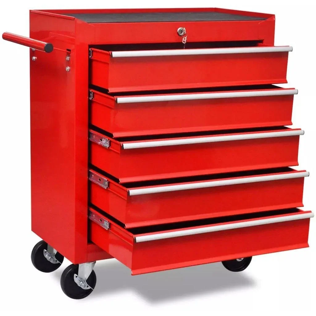 Werkzeugwagen 5 Schubladen rot