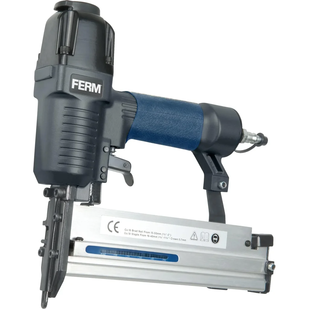 ATM1051 Druckluft-Tacker - 4-7 Bar - Soft Grip - DIN und Orion Anschluß - Inkl. 100 Klammern (40mm), 300 Nägel (20, 30,