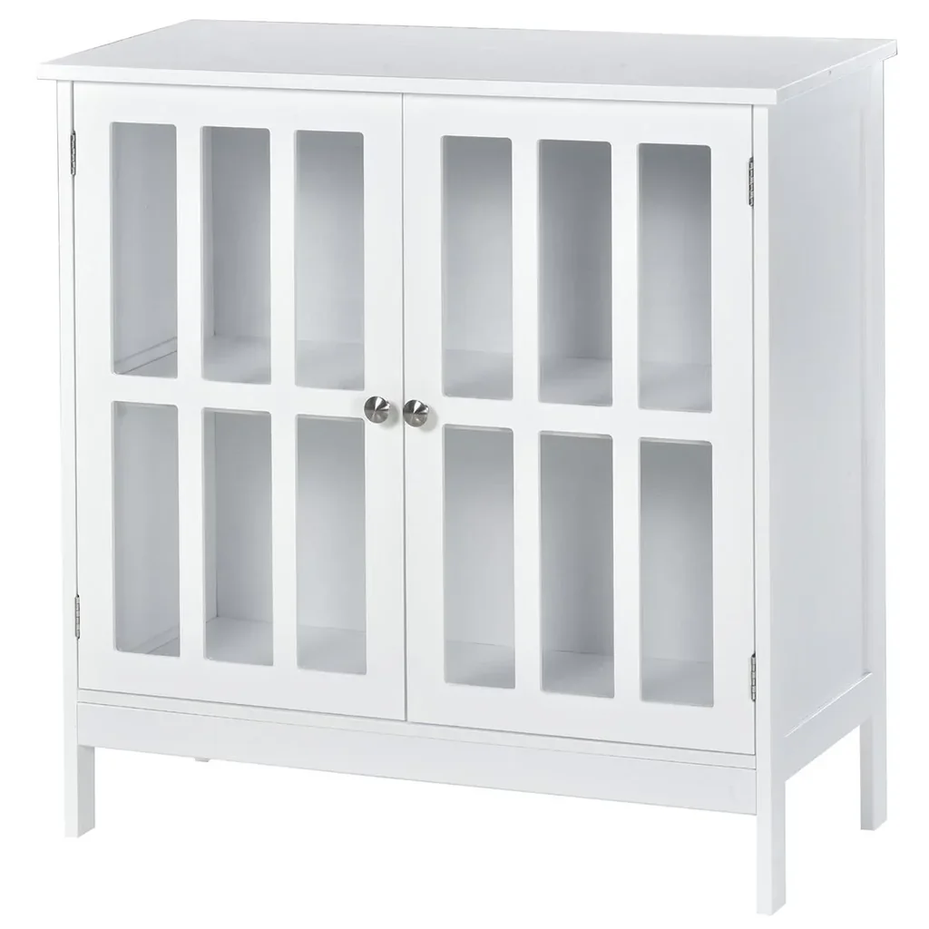 Küchenschrank Vitrine mit 2 Türen Badezimmerschrank MDF Acryl