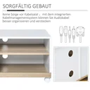 TV Schrank TV-Ständer mit 2 Rollen Spanplatte, Weiß, 80 x 45 x 39,5 cm