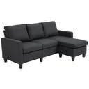 3-Sitzer Sofa mit zwei Liegesesseln und einer Chaiselounge Dunkelgrau